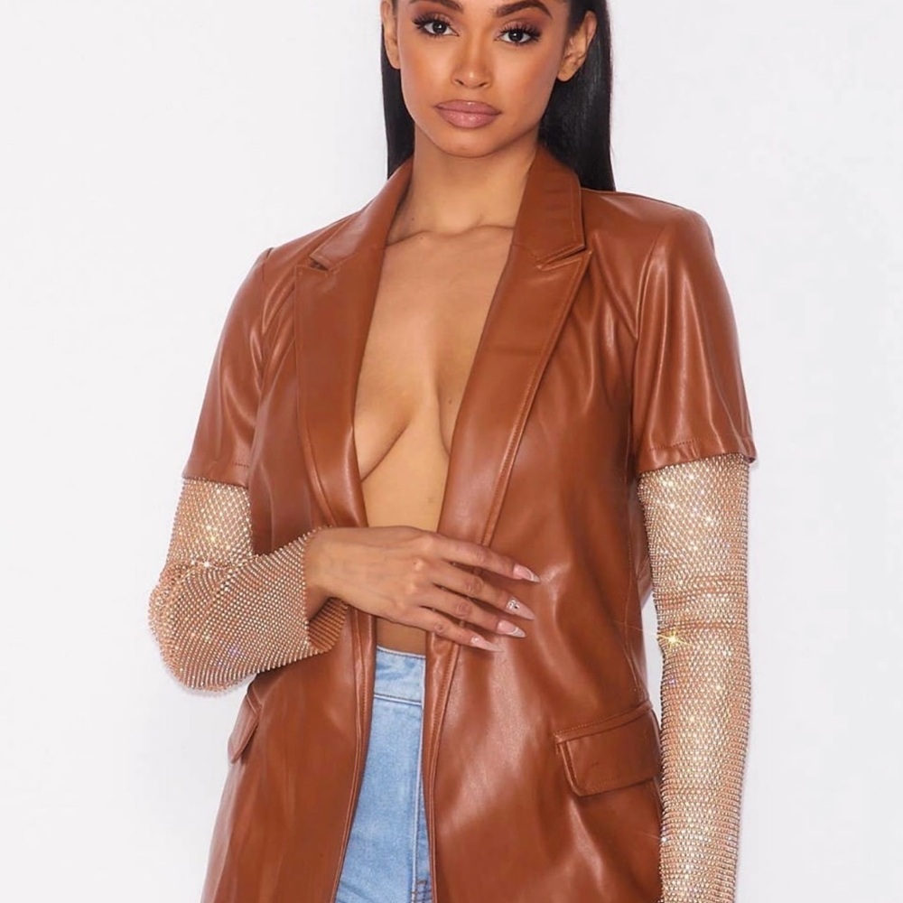 Leather style Blazer!!
Cute for a quick date night